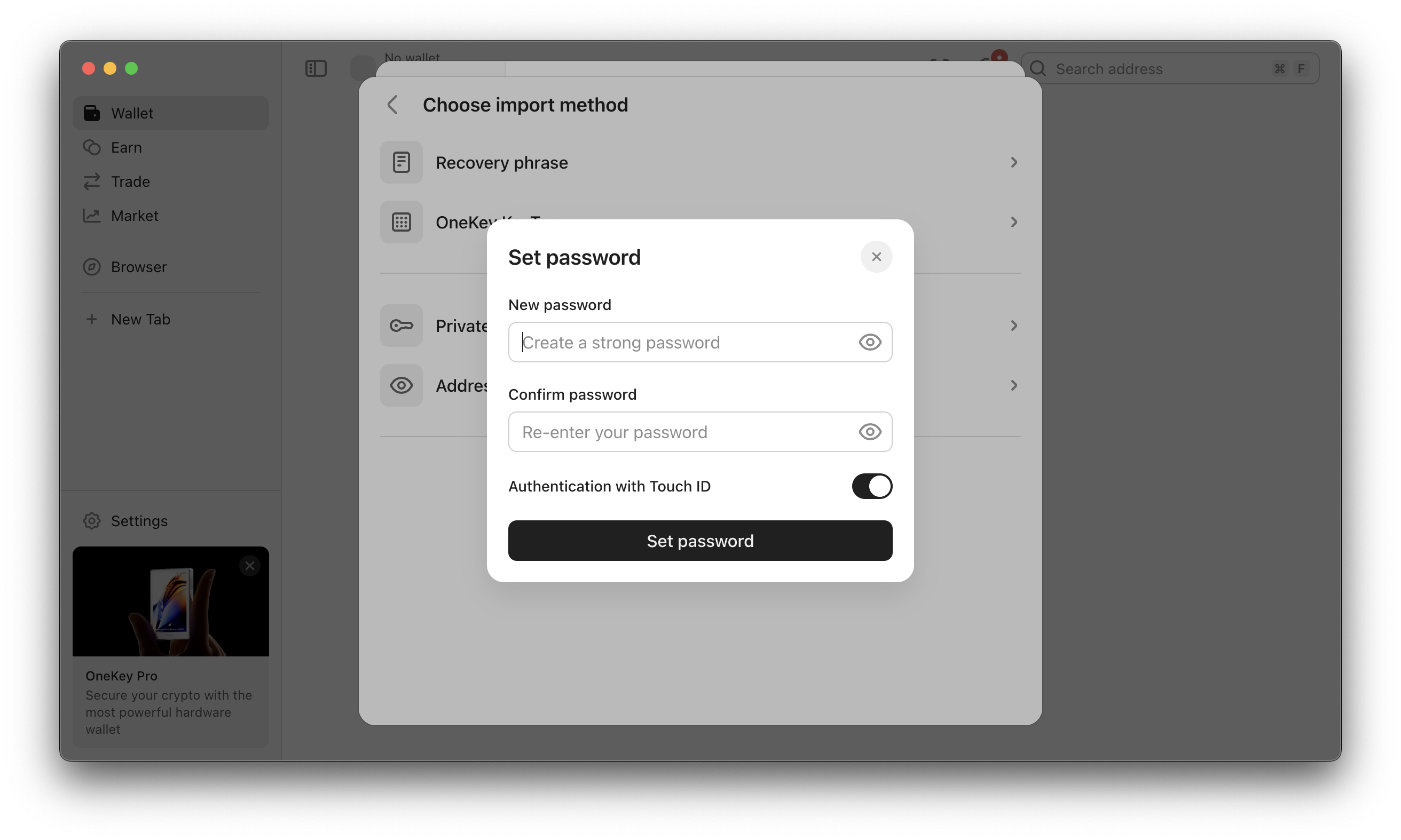 OneKey App Set up app password.png
